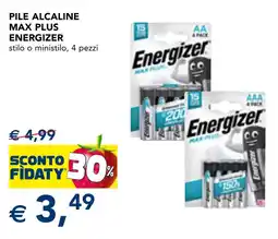 Esselunga Pile alcaline Max Plus Energizer offerta