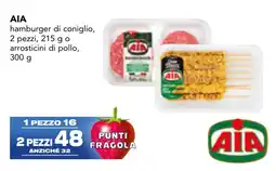 Esselunga AIA hamburger di coniglio o arrostitini di pollo offerta