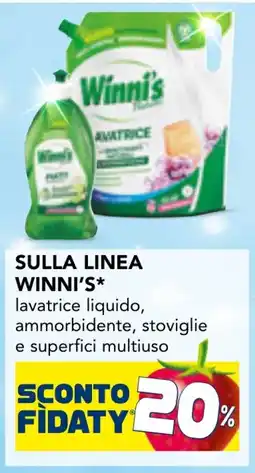 Esselunga Winni's lavatrice liquido, ammorbidente, stoviglie e superfici multiuso offerta