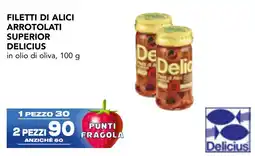 Esselunga Filetti di alici arrotolati superior Delicius offerta