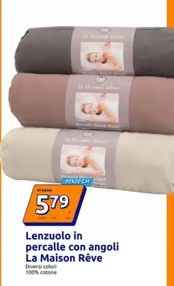 Action Lenzuolo in percale con angoli La Maison Rêve offerta
