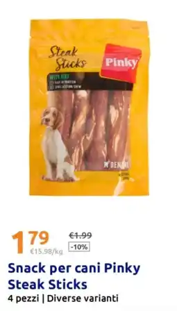 Action Snack per cani Pinky Steak Sticks offerta
