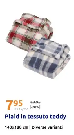 Action Plaid in tessuto teddy offerta