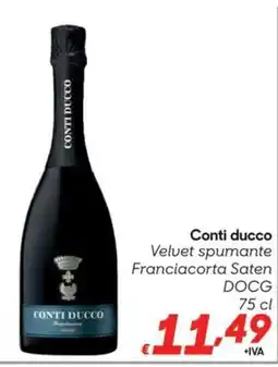 Pac Cash&Carry Conti ducco Velvet spumante Franciacorta Saten DOCG offerta