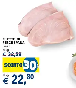 Esselunga Filetto di pesce spada fresco offerta