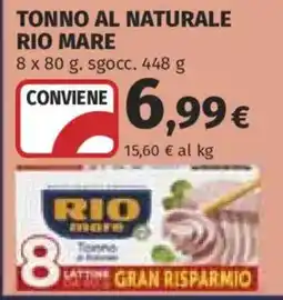 Ipercoop Tonno al naturale Rio Mare offerta