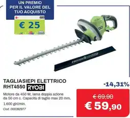 Eurobrico Tagliasiepi elettrico RHT4550 Ryobi offerta