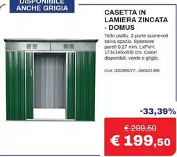 Eurobrico Casetta in lamiera zincata - Domus offerta