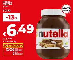 Bennet Nutella Ferrero offerta