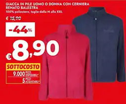 Bennet Giacca in pile uomo o donna con cerniera Renato Balestra offerta
