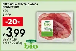Bennet Bresaola punta d'anca Bennet bio offerta
