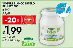 Bennet Yogurt bianco intero Bennet bio offerta
