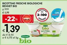 Bennet Ricottine fresche biologiche Bennet bio offerta