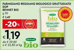 Bennet Parmigiano Reggiano biologico grattugiato Bennet bio offerta