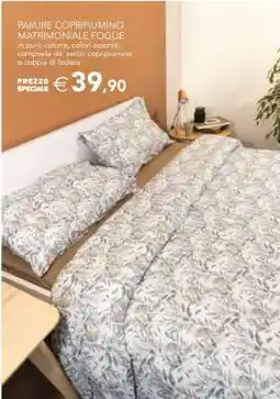 Esselunga PARURE COPRIPIUMINO MATRIMONIALE FOGLIE offerta