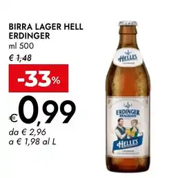 Bennet Birra lager hell Erdinger offerta
