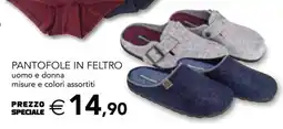 Esselunga PANTOFOLE IN FELTRO offerta