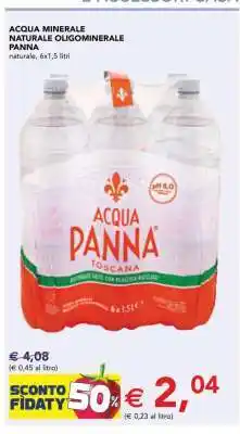 Esselunga ACQUA MINERALE NATURALE OLIGOMINERALE PANNA offerta