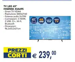Esselunga TV LED 43 HISENSE 43A69S offerta