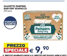 Esselunga SALVIETTE PAMPERS BABY-DRY ESAPACCO offerta