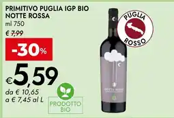 Bennet Primitivo Puglia IGP Bio Notte Rossa offerta