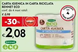Bennet Carta igienica in carta riciclata Bennet ECO offerta