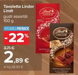 Carrefour Tavoletta Lindor Lindt offerta