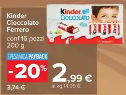 Carrefour Kinder Cioccolato Ferrero offerta