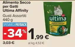 Carrefour Market Alimento Secco per Gatti Ultima Affinity offerta