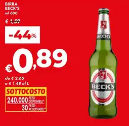 Bennet Birra Beck's offerta