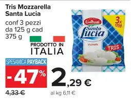 Carrefour Tris Mozzarella Santa Lucia offerta