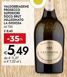 Bennet Valdobbiadene Prosecco Superiore DOCG Brut Millesimato La Gioiosa offerta