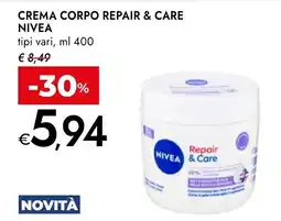 Bennet Crema corpo Repair & Care Nivea offerta