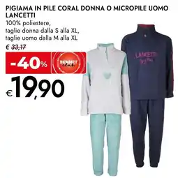 Bennet Pigiama in pile coral donna o micropile uomo Lancetti offerta