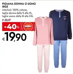 Bennet Pigiama donna o uomo Irge offerta