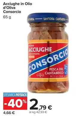 Carrefour Acciughe in olio d'oliva consorcio offerta
