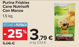Carrefour Purina Friskies Cane Nutrisoft Con Manzo offerta