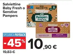 Carrefour Salviettine Baby Fresh o Sensitive Pampers offerta
