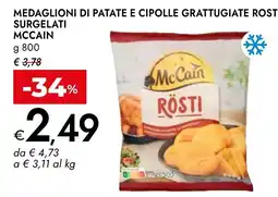 Bennet Medaglioni di patate e cipolle gratuggiate rosti McCain offerta