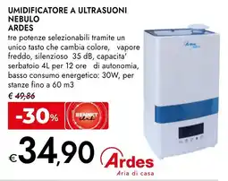 Bennet Umidificatore a ultrasuoni nebuloso Ardes offerta