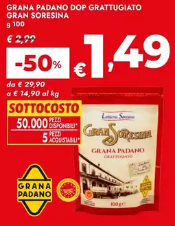 Bennet Grana Padano DOP grattugiato Gran SoreSina offerta