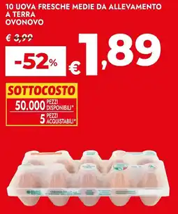 Bennet Uova fresche medie da allevamento a terra Ovonovo offerta