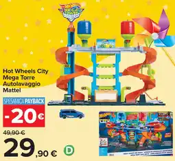 Carrefour Hot Wheels City Mega Torre Autolavaggio Mattel offerta