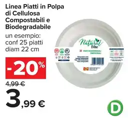 Carrefour Piatti in Polpa di Cellulosa Natural Bibo offerta