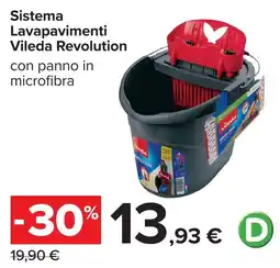 Carrefour Sistema Lavapavimenti Vileda Revolution con panno in microfibra offerta
