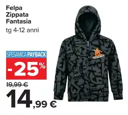 Carrefour Felpa Zippata Fantasia offerta