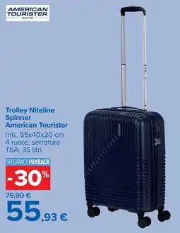 Carrefour Trolley Niteline Spinner American Tourister offerta
