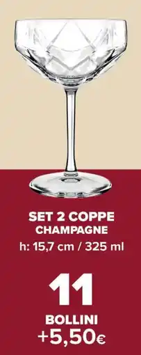 Carrefour Set 2 coppe champagne offerta