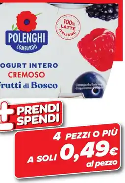 Carrefour Market Yogurt intero cremoso frutti di bosco Polenghi Lombardo offerta