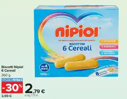 Carrefour Market Biscotti Nipiol 6 Cereali offerta